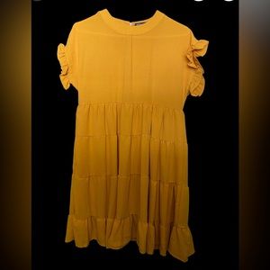 MIHOLL Women's Casual Summer Ruffle Babydoll Loose Mini Dress